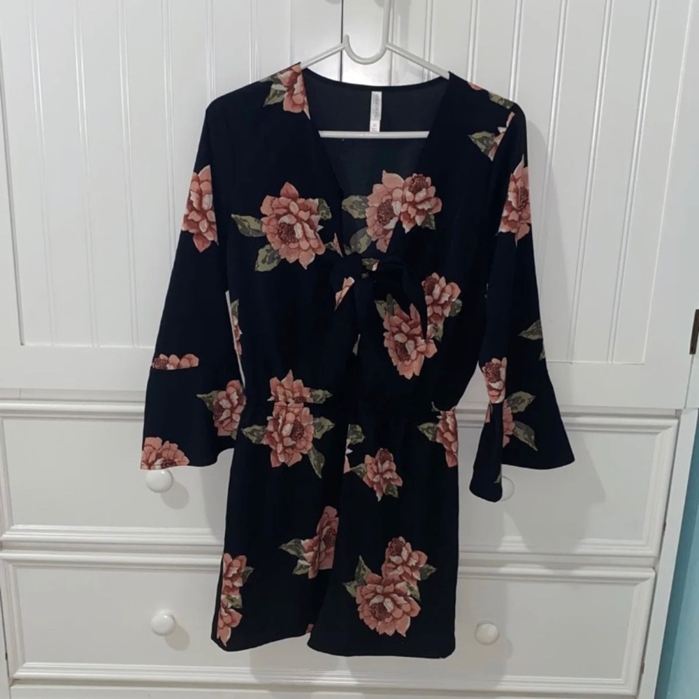 black floral romper